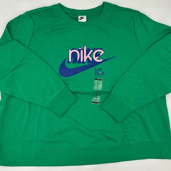 Nike Tops - Nike Sportswear Club Fleece Graphic Sweatshirt in Green